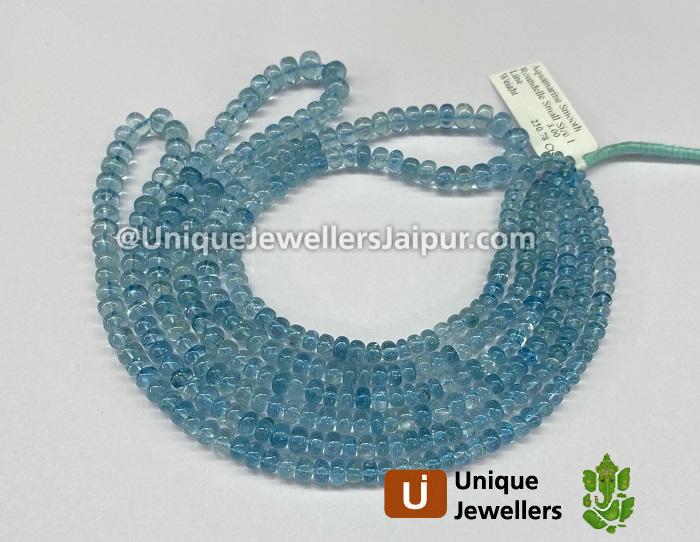 Aquamarine Smooth Roundelle Beads