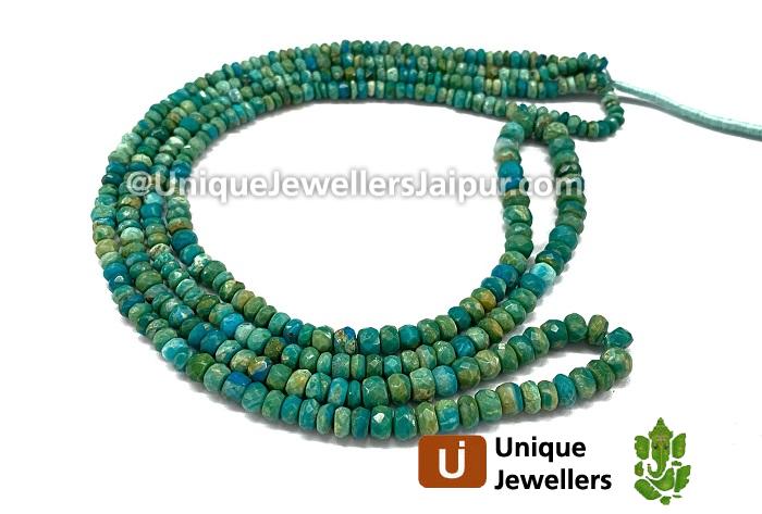 Natural Blue Opalina Faceted Roundelle Beads