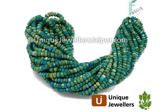 Natural Blue Opalina Faceted Roundelle Beads