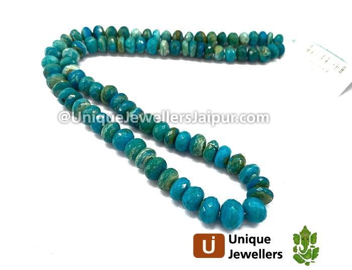 Natural Blue Opalina Far Faceted Roundelle Beads