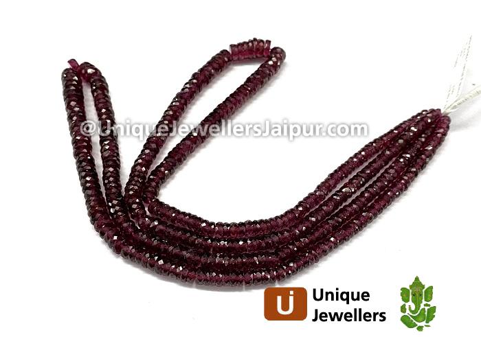 Rhodolite Garnet Faceted Tyre Beads