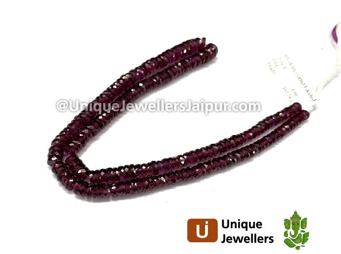 Rhodolite Garnet Faceted Tyre Beads