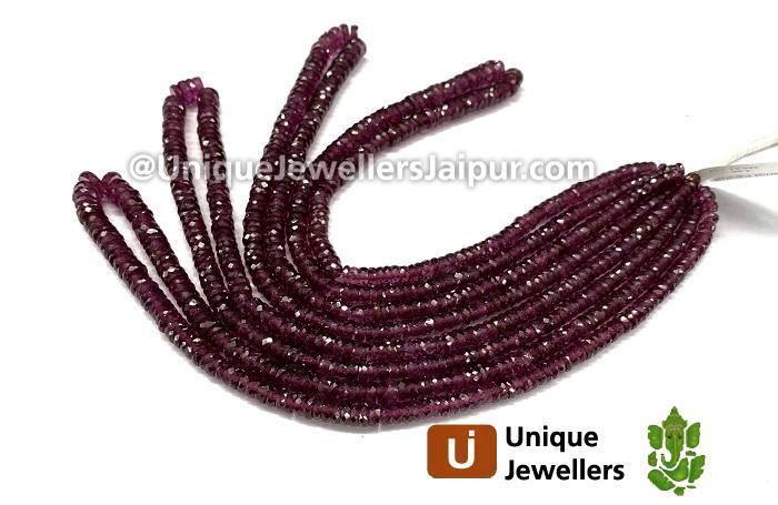 Rhodolite Garnet Faceted Tyre Beads