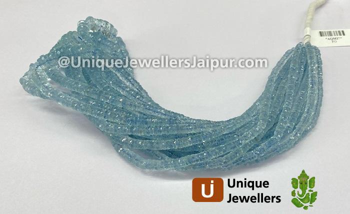 Aquamarine Faceted Tyre Beads