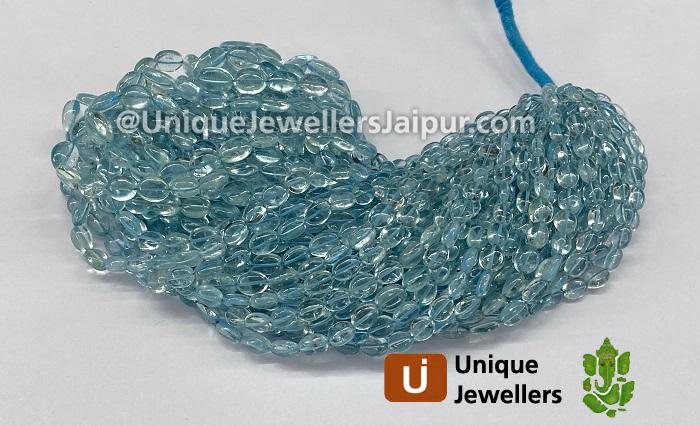 Aquamarine Smooth Oval Nugget Beads