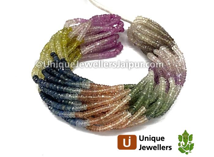 Multi Sapphire Faceted Roundelle Beads