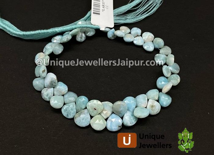 Larimar Faceted Heart Beads