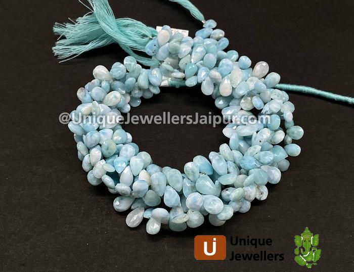 Larimar Faceted Pear Beads