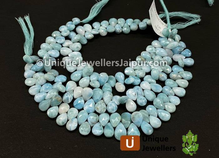 Larimar Far Faceted Pear Beads