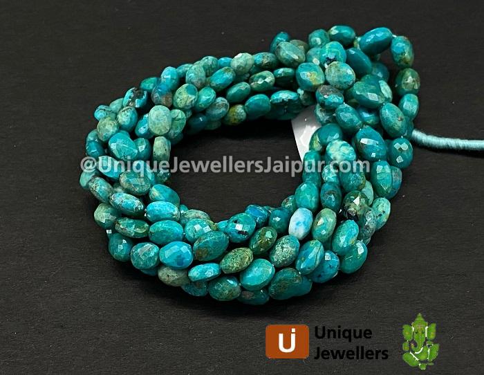Greenish Chrysocolla Faceted Oval Beads