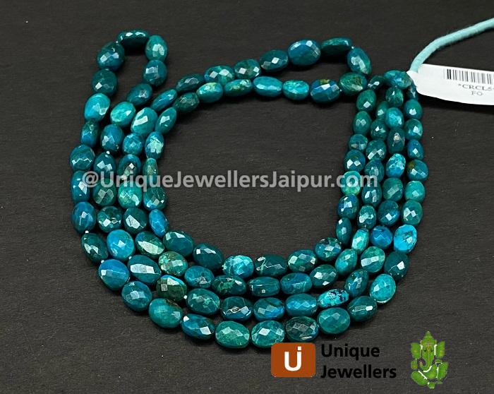 Blue Chrysocolla Faceted Oval Beads