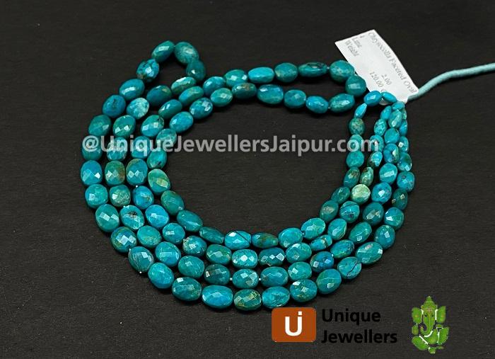 Blue Chrysocolla Faceted Oval Beads