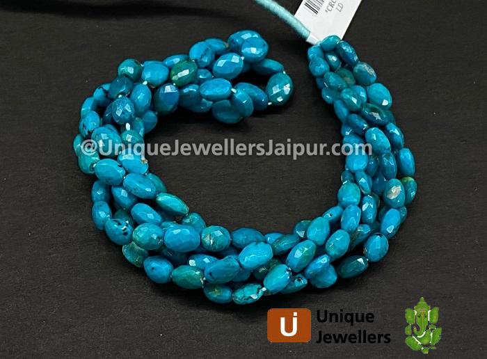 Blue Chrysocolla Faceted Oval Beads