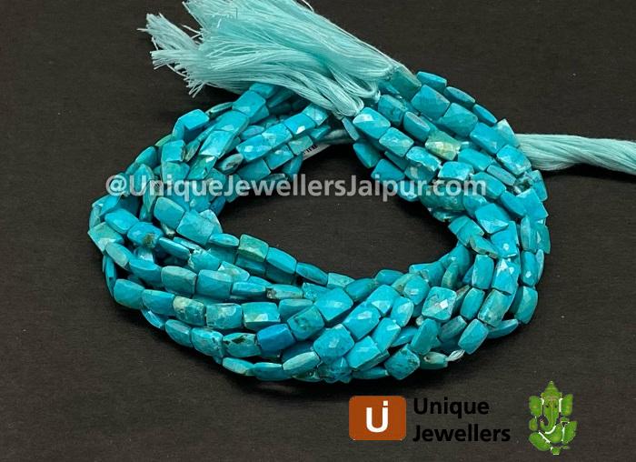 Sky Blue Chrysocolla Faceted Chicklet Beads