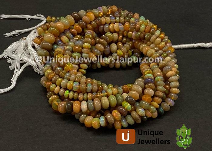 Orange Ethiopian Opal Far Smooth Roundelle Beads