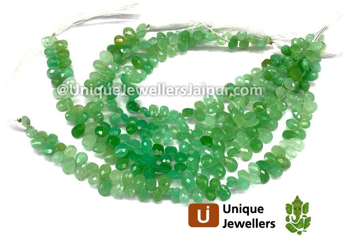 Chrysoprase Shaded Faceted Pear Beads