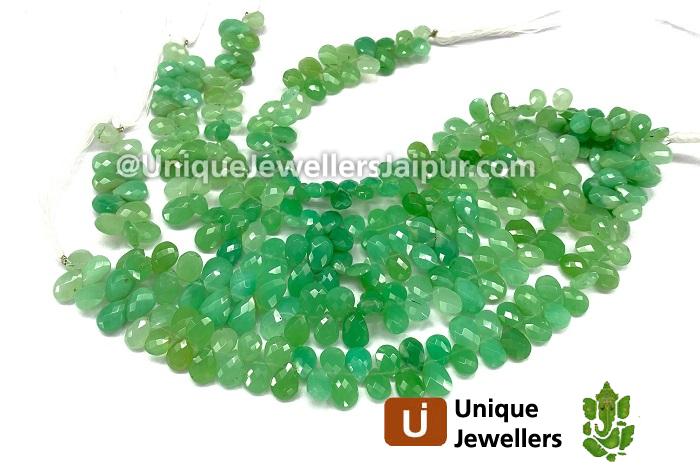 Chrysoprase Shaded Faceted Pear Beads