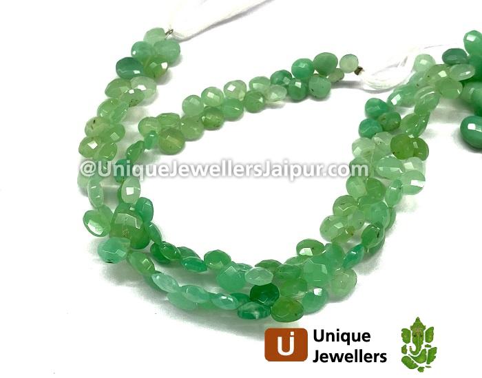 Chrysoprase Shaded Faceted Heart Beads