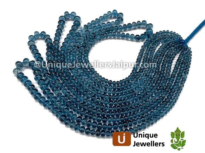 London Blue Topaz Smooth Roundelle Beads