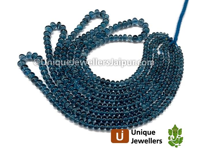 London Blue Topaz Smooth Roundelle Beads