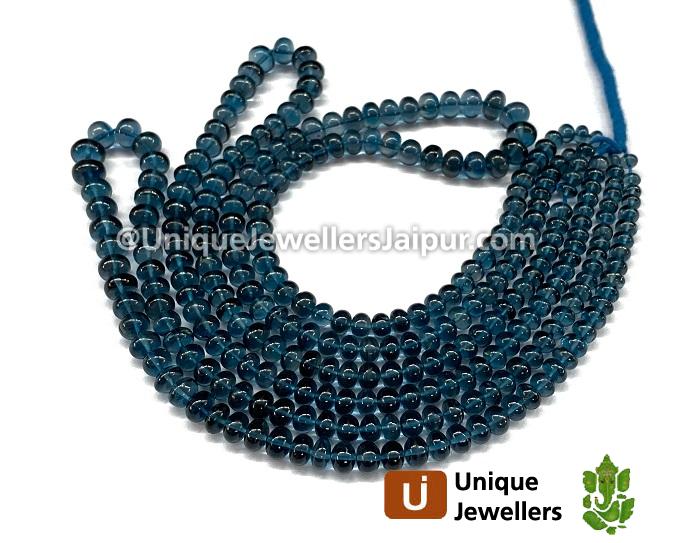 London Blue Topaz Smooth Roundelle Beads