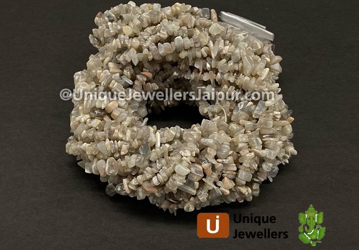 Grey Moonstone Uncut Chips Beads