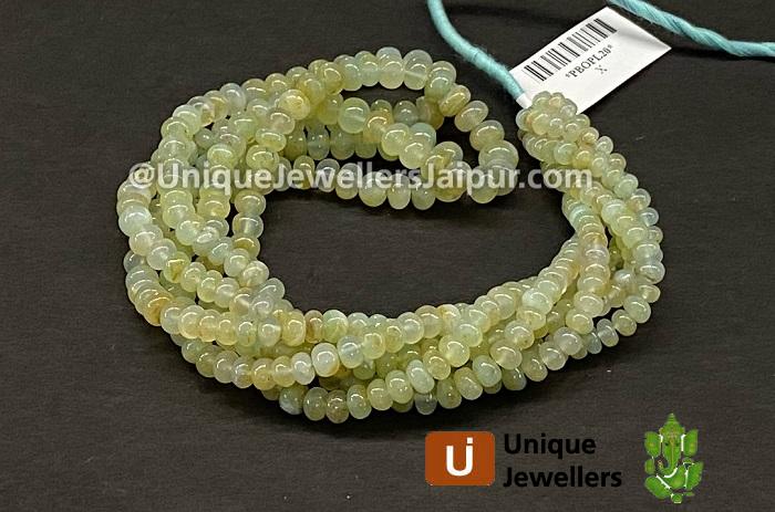 Natural Peruvian Canary Opal Smooth Roundelle Beads