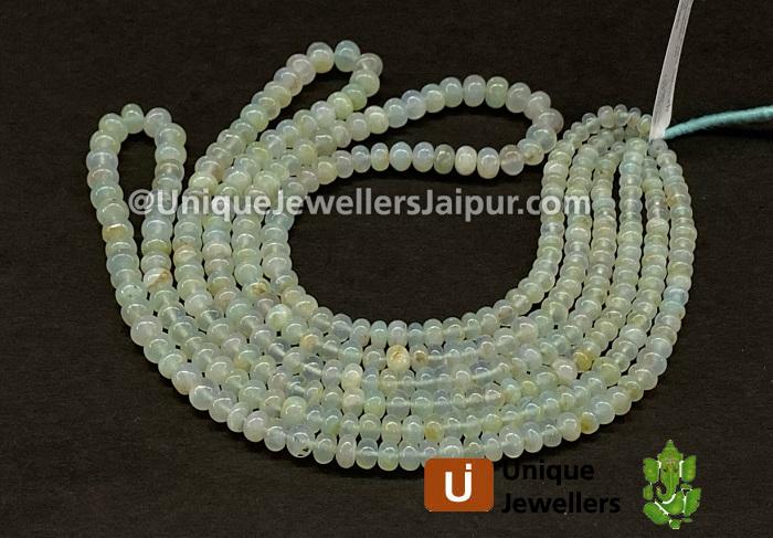 Natural Peruvian Canary Opal Smooth Roundelle Beads