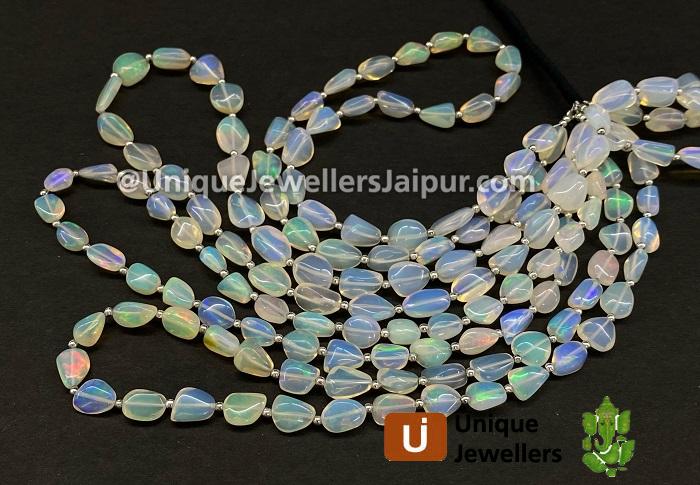 White Ethiopian Opal Smooth Nugget Beads