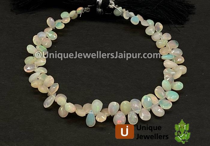 Yellow Ethiopian Opal Faceted Pear Beads