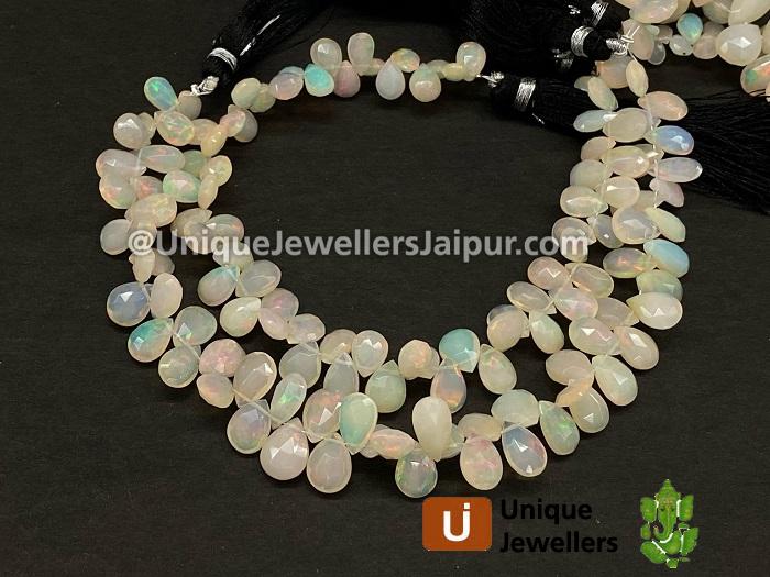 Yellow Ethiopian Opal Far Faceted Pear Beads