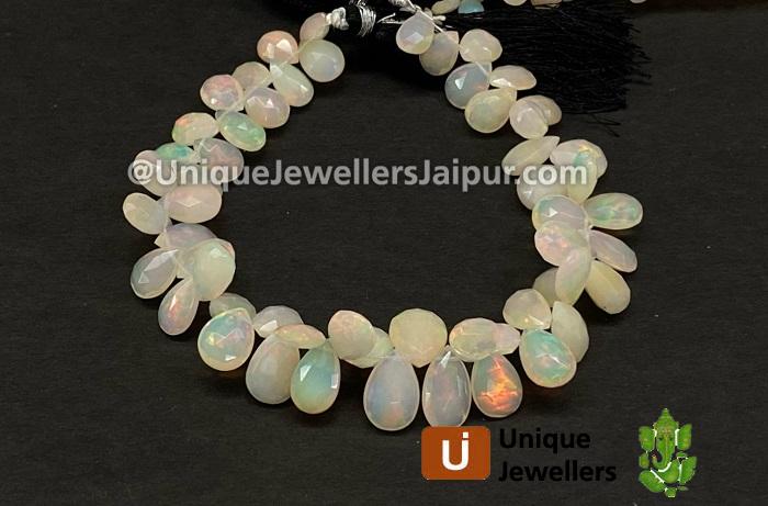Yellow Ethiopian Opal Far Faceted Pear Beads