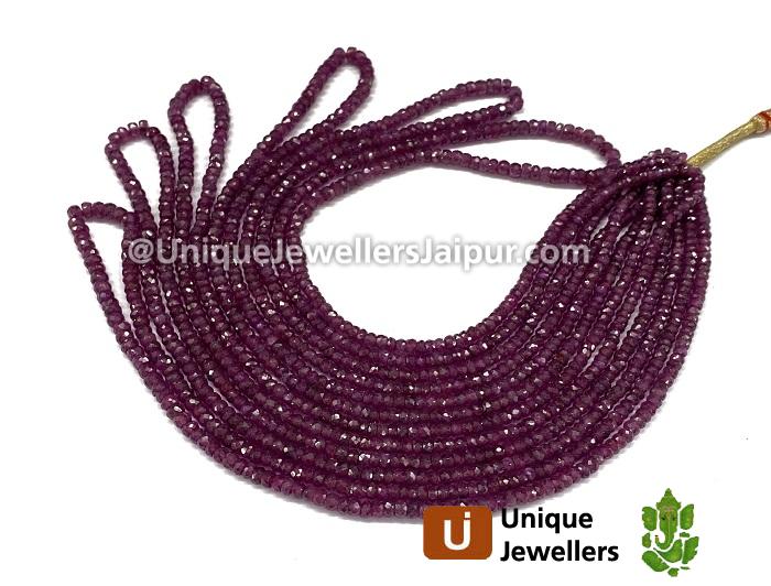 Ruby Faceted Roundelle Beads