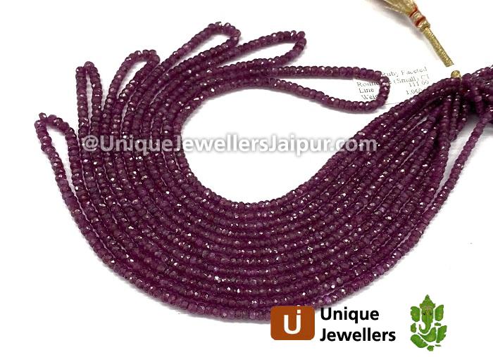 Ruby Faceted Roundelle Beads