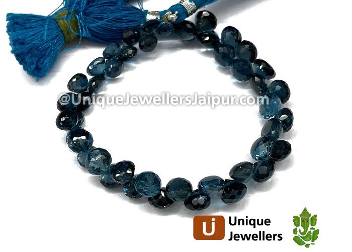 London Blue Topaz Faceted Onion Beads