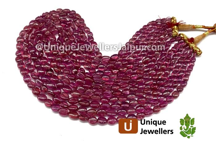 Ruby Smooth Oval Beads