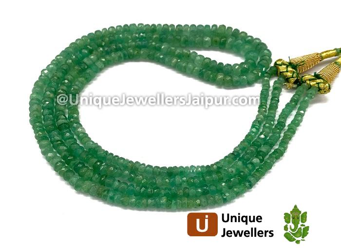 Emerald Faceted Roundelle Beads