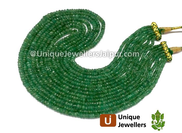 Emerald Faceted Roundelle Beads