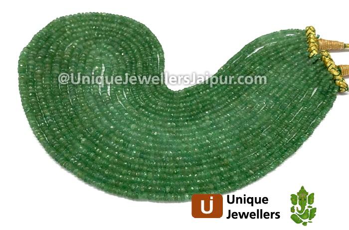 Emerald Faceted Roundelle Beads