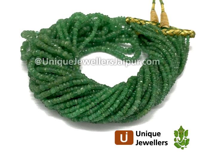 Emerald Faceted Roundelle Beads