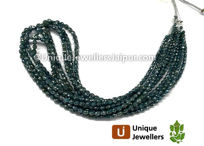 Blue Diamond Faceted Barrel Beads