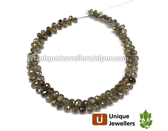 Brown Diamond Faceted Drop Beads