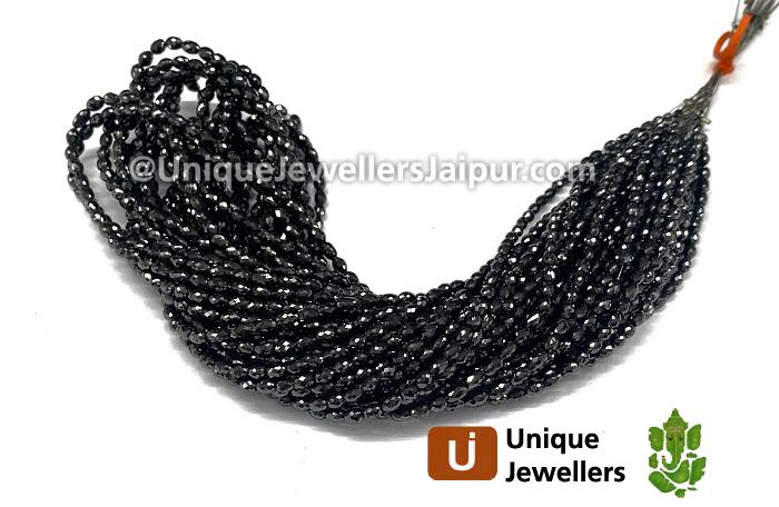 Black Diamond Faceted Barrel Beads