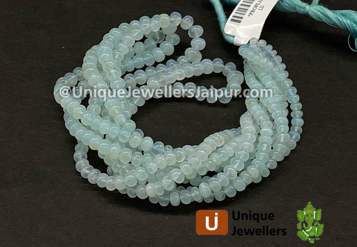 Natural Peruvian Blue Opal Smooth Roundelle Beads