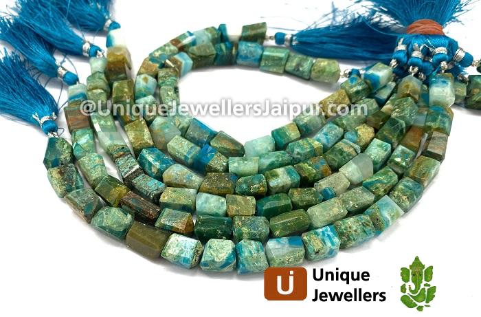 Natural Blue Opalina Faceted Nugget Beads