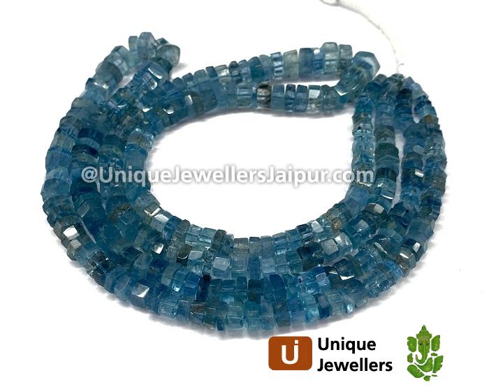 Santa Maria Aquamarine Step Cut Roundelle Beads