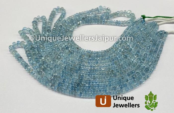 Aquamarine Faceted Roundelle Beads