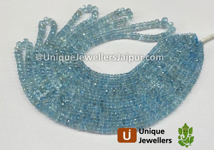 Aquamarine Faceted Roundelle Beads