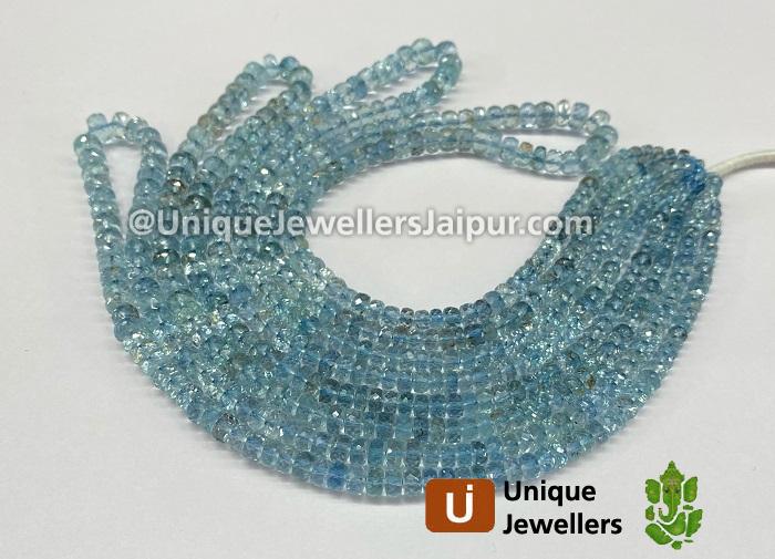 Aquamarine Far Faceted Roundelle Beads