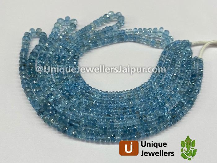 Santa Maria Aquamarine Far Faceted Roundelle Beads